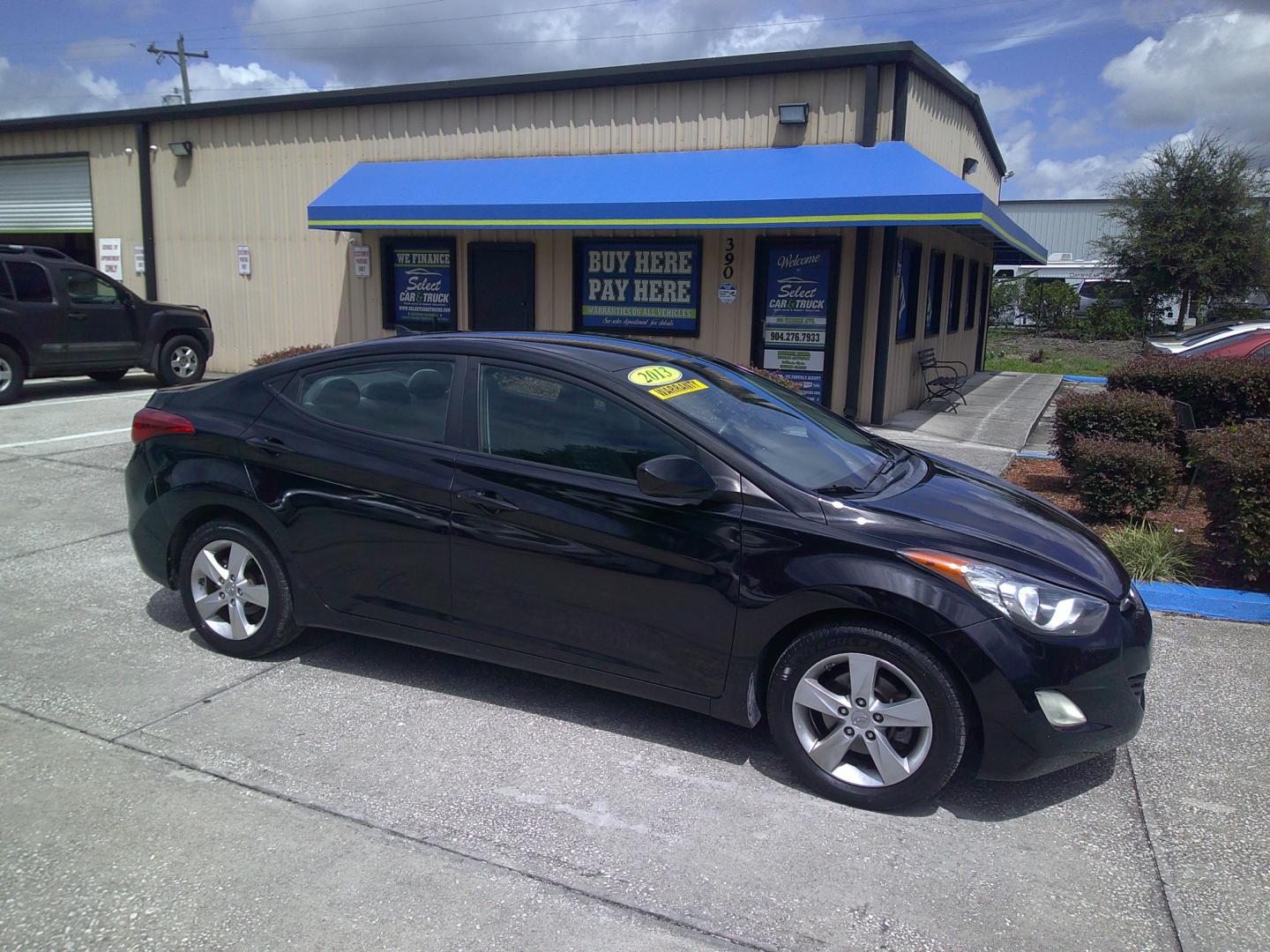 2013 BLACK HYUNDAI ELANTRA GLS; LIMITED (5NPDH4AE9DH) , located at 10405 Abercorn Street, Savannah, GA, 31419, (912) 921-8965, 31.988262, -81.131760 - Photo#2